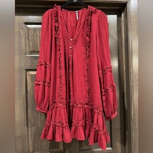 Free People Dress- Red Merlot- SZ: Medium